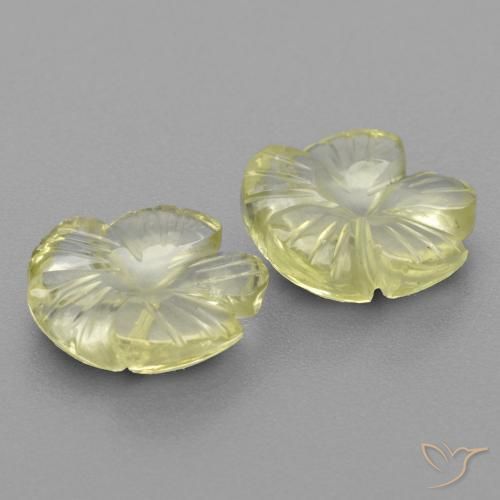 Pedras preciosas de Quartzo Luz amarela natural de 5.63 ct, Flor cortada, Transparente