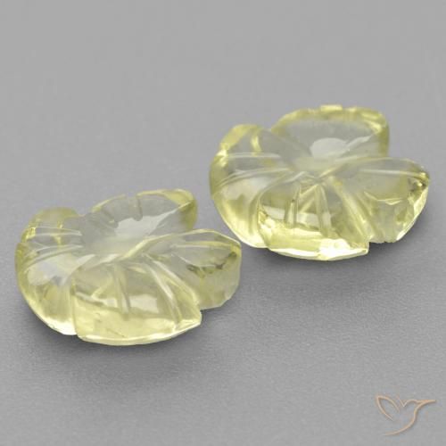 Pedras preciosas de Quartzo Limão amarelo natural de 5.03 ct, Flor cortada, Transparente