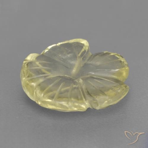 Quartzo Amarelo claro médio Natural 4.49ct, Flor cortada, Transparente