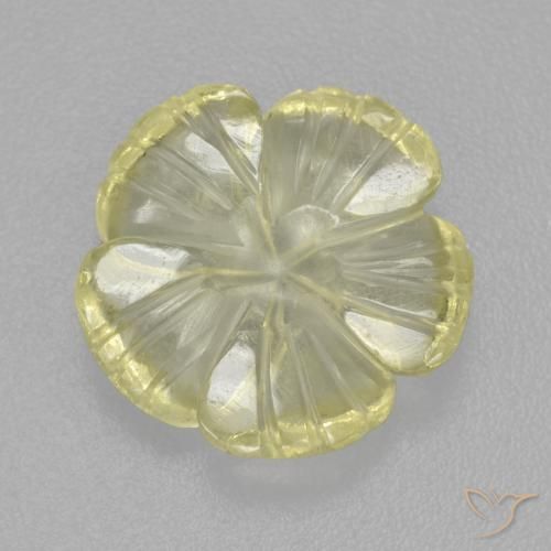 4.25ct Natural Limão amarelo Quartzo, Flor cortada, Transparente