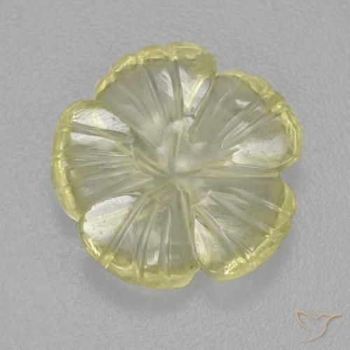 Quartzo Limão amarelo Natural 4.25ct, Flor cortada, Transparente