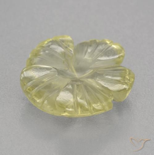 Quartzo Limão amarelo Natural 4.25ct, Flor cortada, Transparente