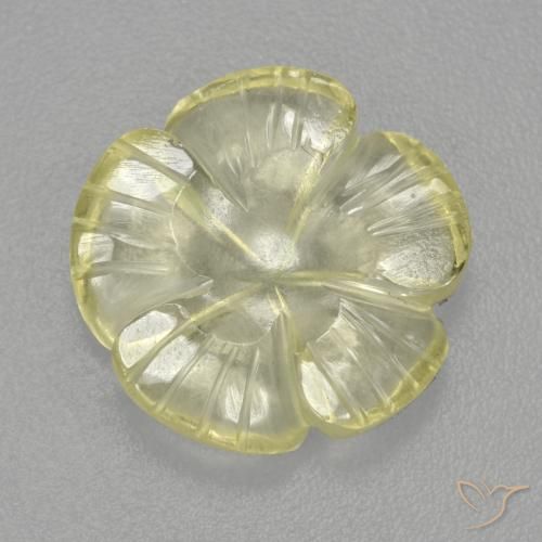 4.48ct Natural Amarelo claro médio Quartzo, Flor cortada, Transparente