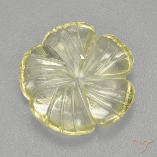 Quartzo Limão amarelo Natural 4.61ct, Flor cortada, Transparente