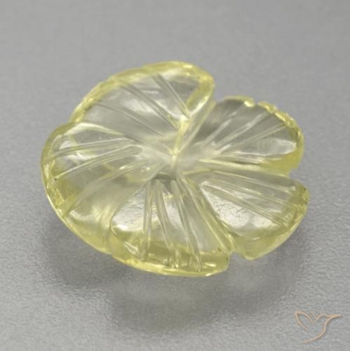 Quartzo Limão amarelo Natural 4.61ct, Flor cortada, Transparente