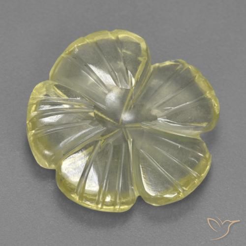 Quartzo Amarelo claro Natural 4.58ct, Flor cortada, Transparente