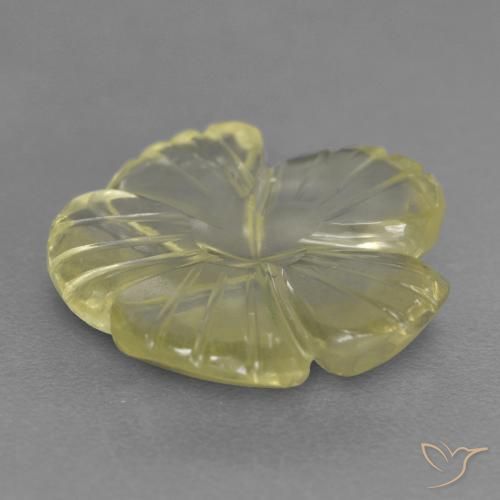 Quartzo Amarelo claro Natural 4.58ct, Flor cortada, Transparente