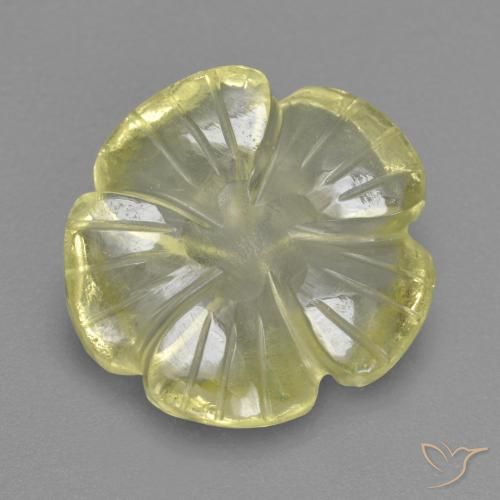 4.69ct Natural Limão amarelo Quartzo, Flor cortada, Transparente