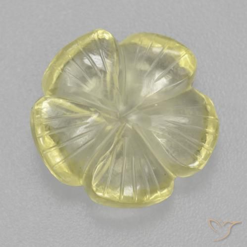 5.36ct Natural Luz amarela Quartzo, Flor cortada, Transparente