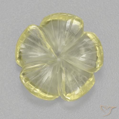 Quartzo Luz amarela Natural 5.36ct, Flor cortada, Transparente