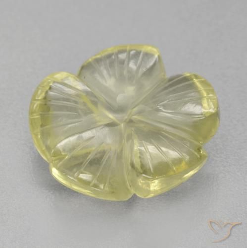 Quartzo Luz amarela Natural 5.36ct, Flor cortada, Transparente