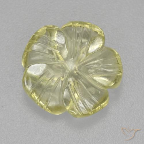 4.84ct Natural Amarelo claro médio Quartzo, Flor cortada, Transparente