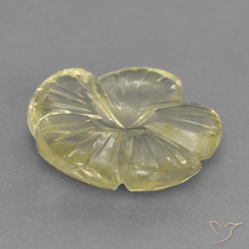 Quartzo Lagoa Amarela Natural 4.04ct, Flor cortada, Transparente
