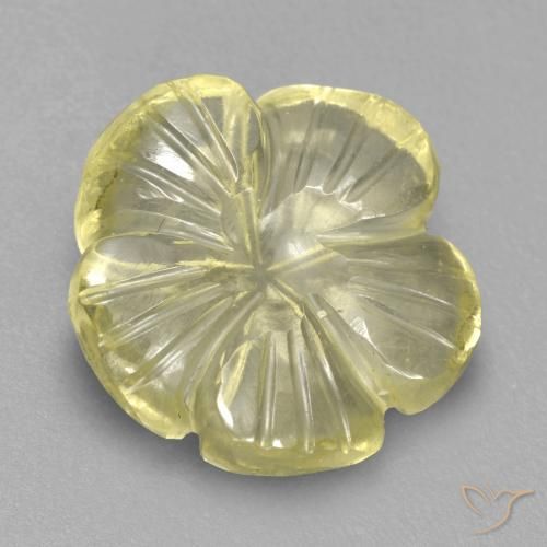 Quartzo Lagoa Amarela Natural 4.47ct, Flor cortada, Transparente