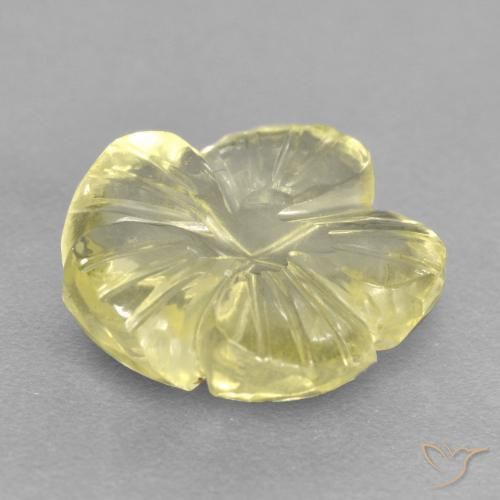 Quartzo Lagoa Amarela Natural 4.47ct, Flor cortada, Transparente