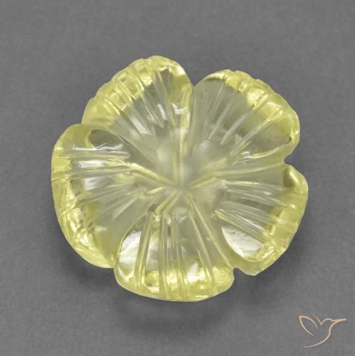 Quartzo amarelo médio Natural 4.58ct, Flor cortada, Transparente
