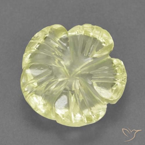 Quartzo Luz amarela Natural 4.66ct, Flor cortada, Transparente