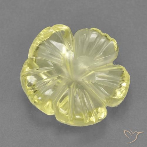 Quartzo amarelo médio Natural 4.02ct, Flor cortada, Transparente
