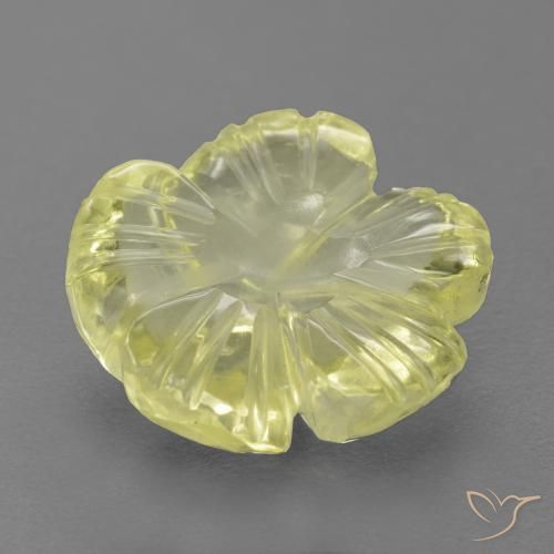 Quartzo amarelo médio Natural 4.02ct, Flor cortada, Transparente