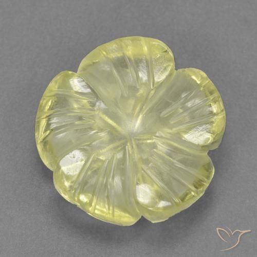 4.40ct Natural amarelo médio Quartzo, Flor cortada, Transparente
