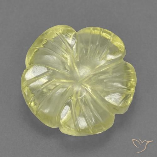 Quartzo amarelo médio Natural 4.40ct, Flor cortada, Transparente