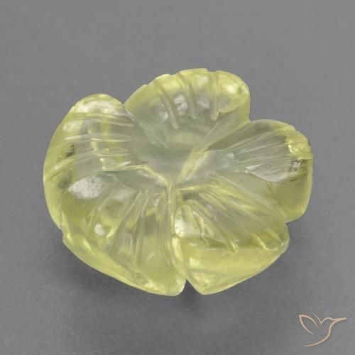 Quartzo amarelo médio Natural 4.40ct, Flor cortada, Transparente