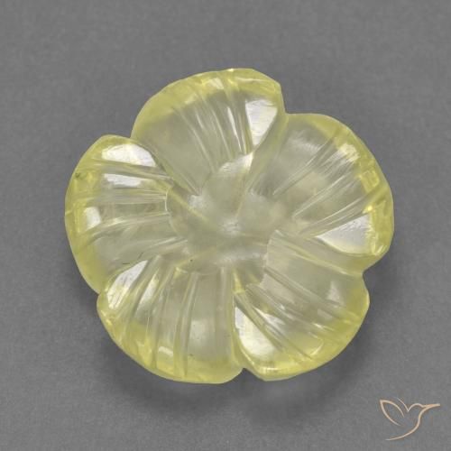 4.30ct Natural Amarelo claro médio Quartzo, Flor cortada, Transparente
