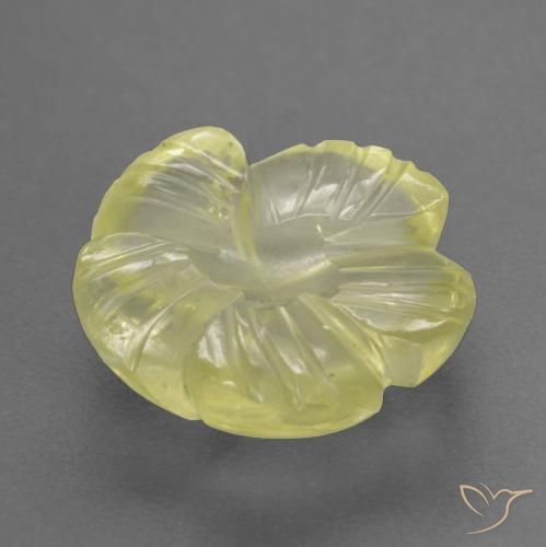 Quartzo Amarelo claro médio Natural 4.30ct, Flor cortada, Transparente