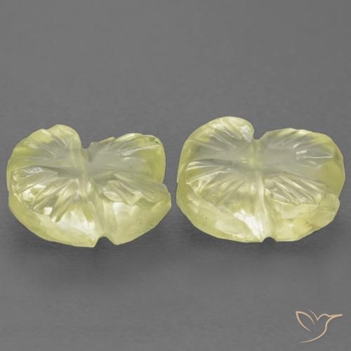 Pedras preciosas de Quartzo Amarelo claro médio natural de 2.64 ct, Flor cortada, Transparente