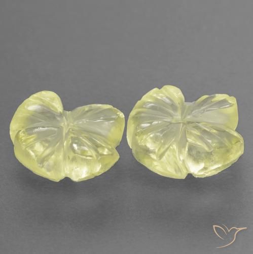 Pedras preciosas de Quartzo Limão amarelo natural de 2.50 ct, Flor cortada, Transparente