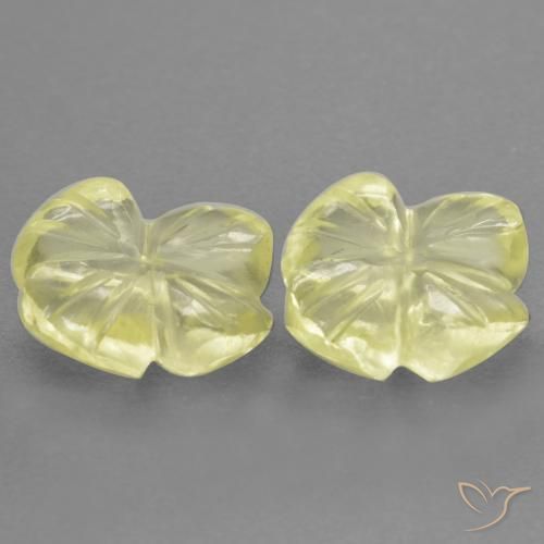 Pedras preciosas de Quartzo Limão amarelo natural de 2.43 ct, Flor cortada, Transparente