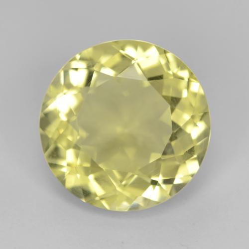 Quartzo amarelo natural 5,11ct, corte redondo, VVS-VS