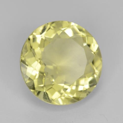 Quartzo amarelo natural 5,11ct, corte redondo, VVS-VS