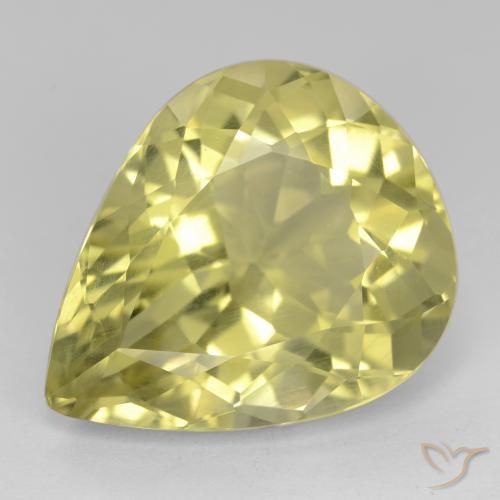 Quartzo amarelo natural 16,00ct, formato de pêra, VS