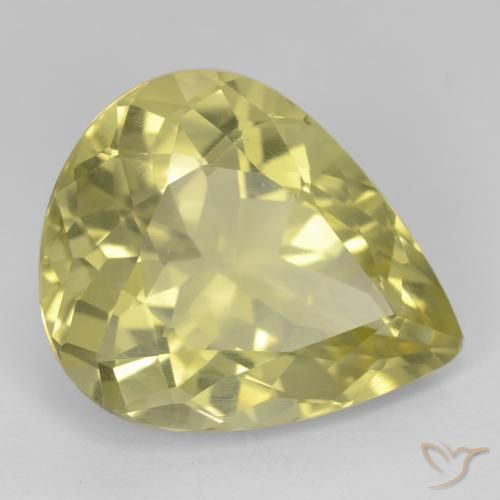 Quartzo amarelo natural 16,00ct, formato de pêra, VS