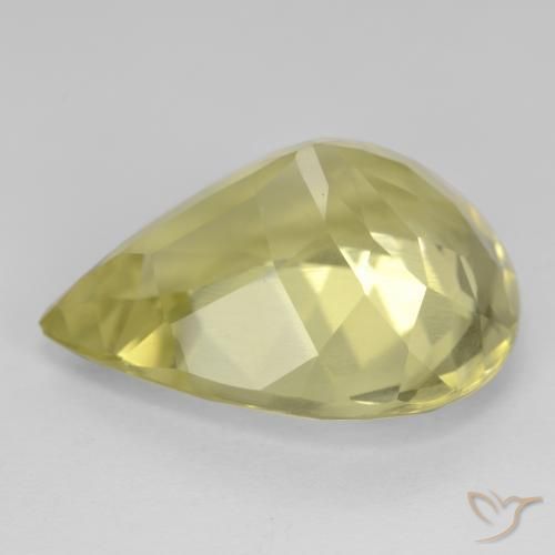 Quartzo amarelo natural 16,00ct, formato de pêra, VS
