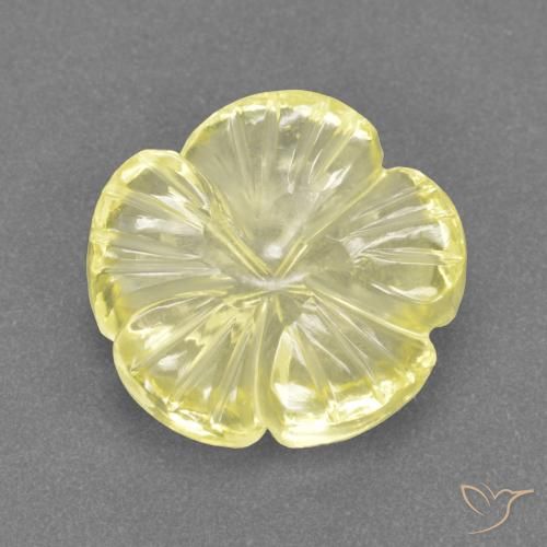 4.16ct Natural Amarelo claro médio Quartzo, Flor cortada, Transparente