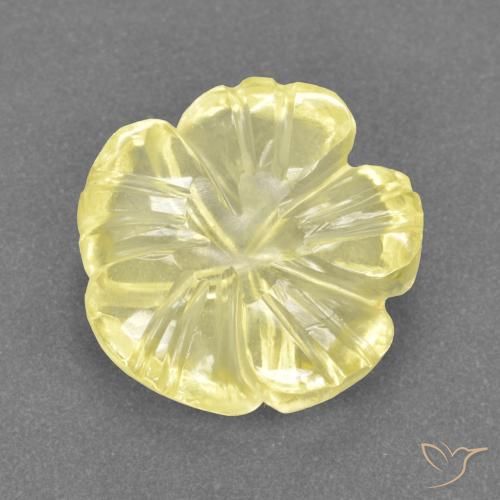 3.52ct Natural Amarelo claro Quartzo, Flor cortada, Transparente