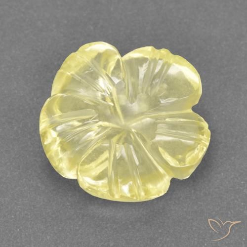 Quartzo Amarelo claro Natural 3.52ct, Flor cortada, Transparente