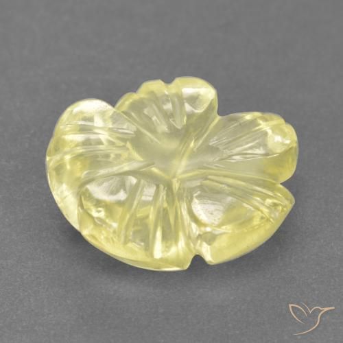 Quartzo Amarelo claro Natural 3.52ct, Flor cortada, Transparente