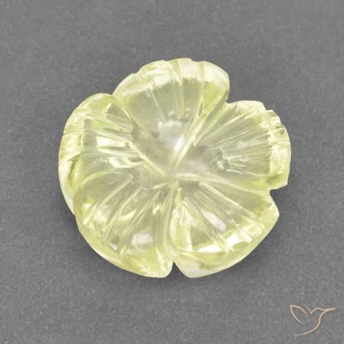 3.16ct Natural Amarelo claro Quartzo, Flor cortada, Transparente