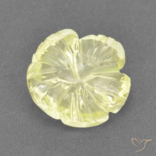 Quartzo Amarelo claro Natural 3.16ct, Flor cortada, Transparente