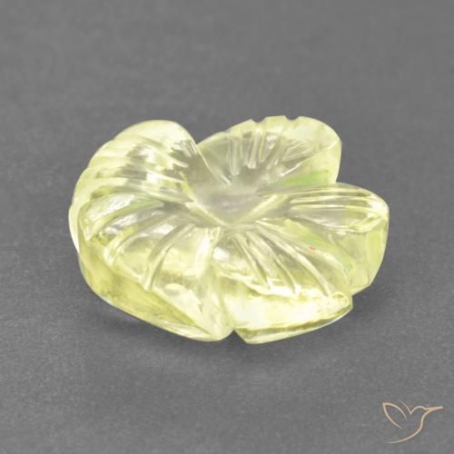 Quartzo Amarelo claro Natural 3.16ct, Flor cortada, Transparente