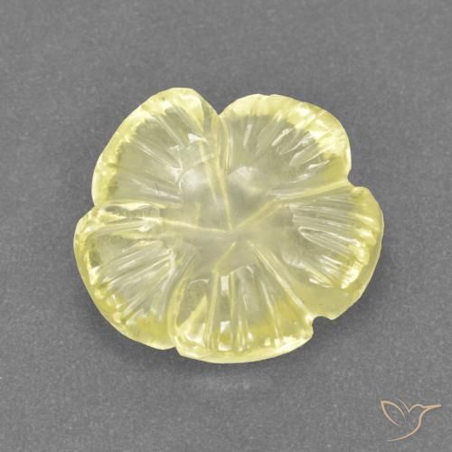 Quartzo Lagoa Amarela Natural 2.95ct, Flor cortada, Transparente