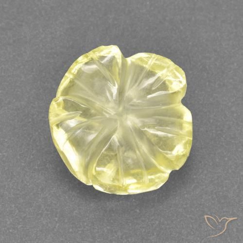 Quartzo amarelo médio Natural 2.81ct, Flor cortada, Transparente