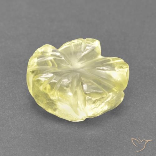 Quartzo amarelo médio Natural 2.81ct, Flor cortada, Transparente