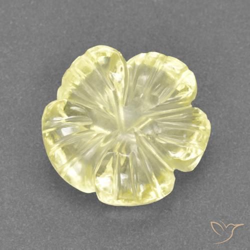 Quartzo Lagoa Amarela Natural 3.11ct, Flor cortada, Transparente
