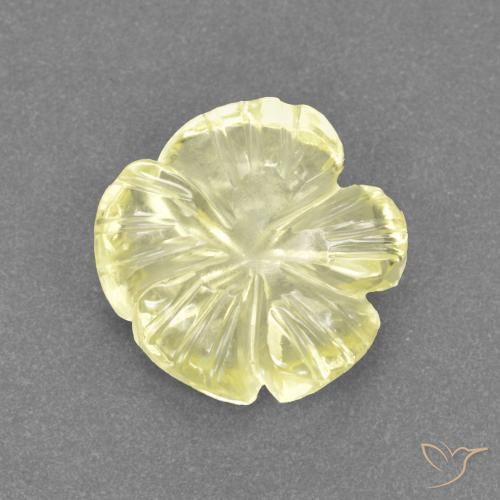 2.33ct Natural Amarelo claro Quartzo, Flor cortada, Transparente