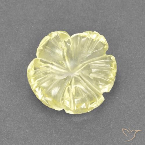 Quartzo Amarelo claro Natural 2.33ct, Flor cortada, Transparente