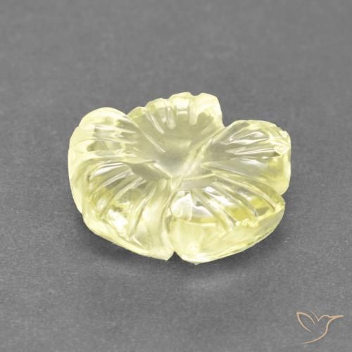 Quartzo Amarelo claro Natural 2.33ct, Flor cortada, Transparente